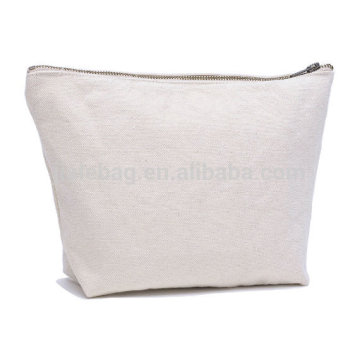 Großhandelsmetallreißverschlusstasche Mode Plain blank canvas Kosmetiktasche